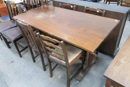 An Oak Refectory Style Dining Table (152cm), Three