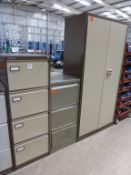 Lockable Cabinet with Three Shelves, a Four Drawer