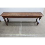 This is a Timed Online Auction on Bidspotter.co.uk, Click here to bid. A Victorian Oak Long Bench