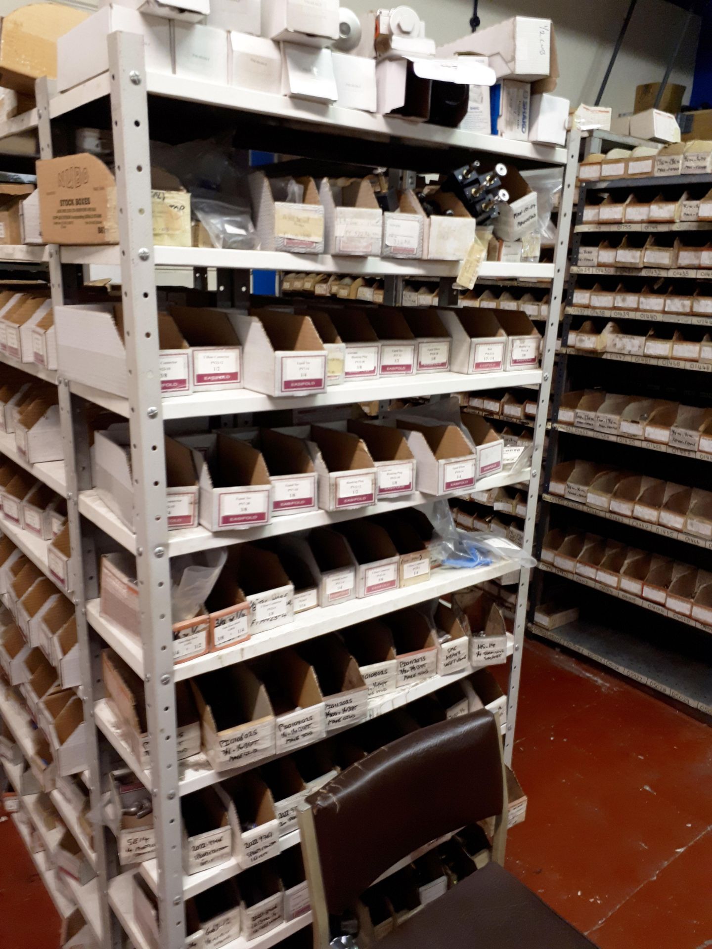 7 Bays of Steel Shelving & Contents of Various Low Pressure Fittings including Ball Valves, - Image 2 of 10