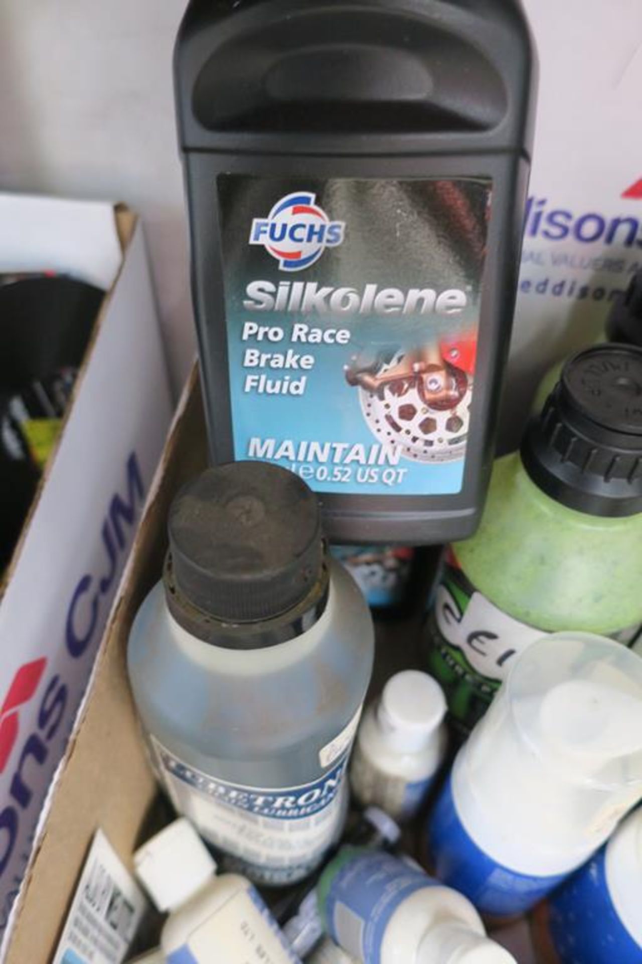 Shelf of Assorted Motorcycle Lubricants, Paint, Grips, Puncture Repair Kits - Image 7 of 9