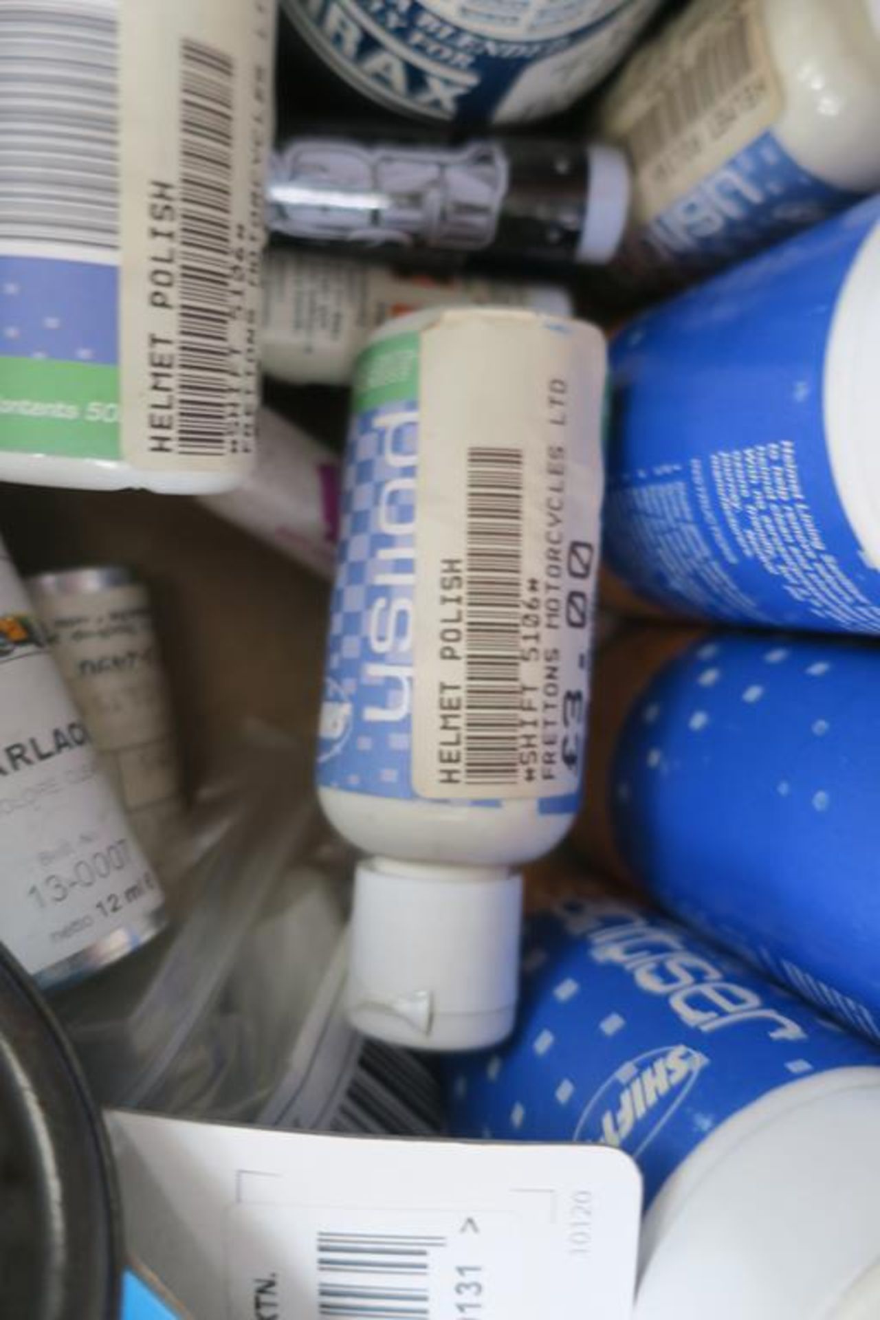 Shelf of Assorted Motorcycle Lubricants, Paint, Grips, Puncture Repair Kits - Image 9 of 9