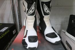 Prexport Sonic EVO White Leather Race Motorcycle Boots