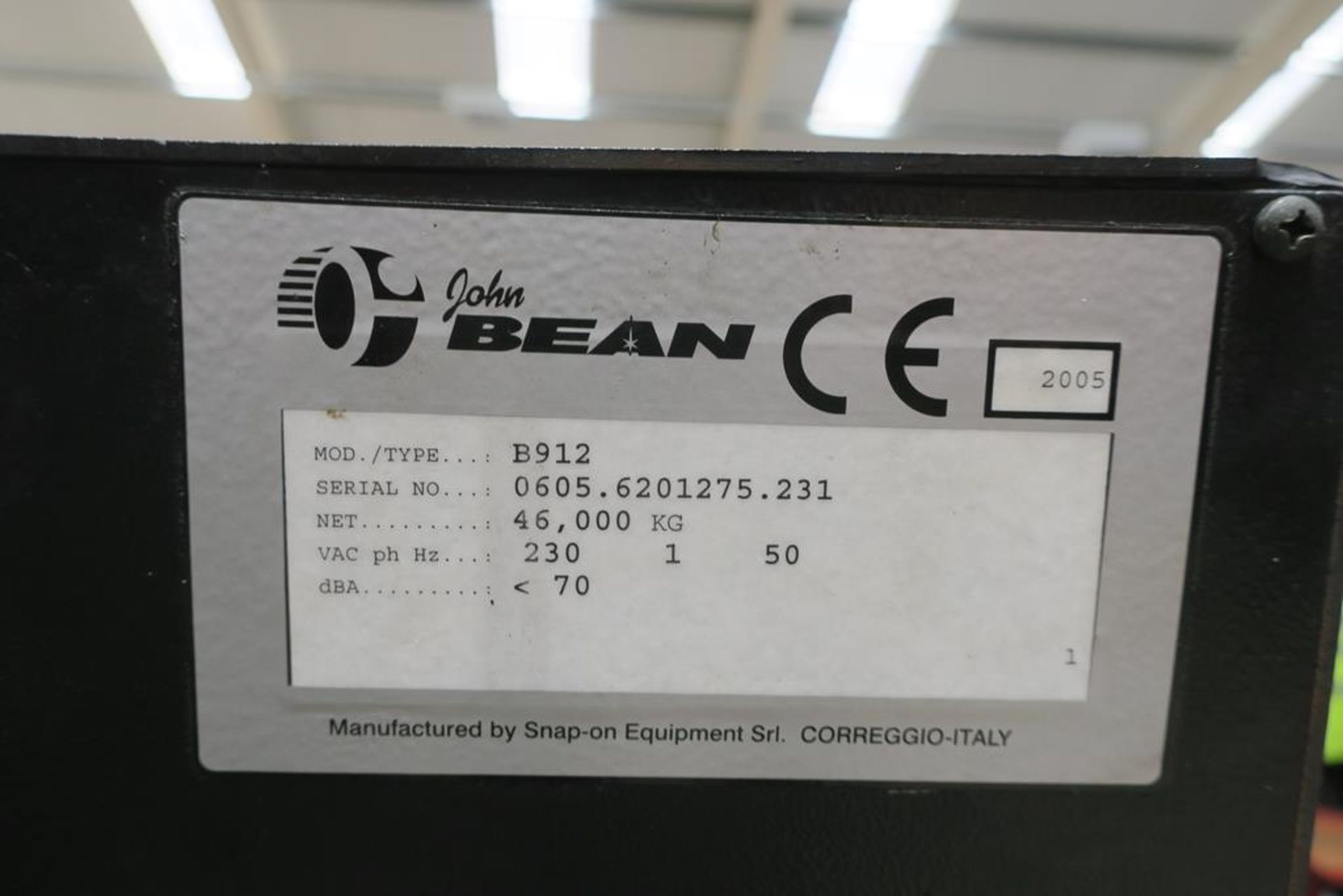John Bean B912 Wheel Balancer - Image 2 of 4