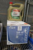 Box of Ecstar 10W-40 4T Motorcycle Engine Oil (1L x 12) and Castrol 4T10W40 (4L) Motorcycle Engine O