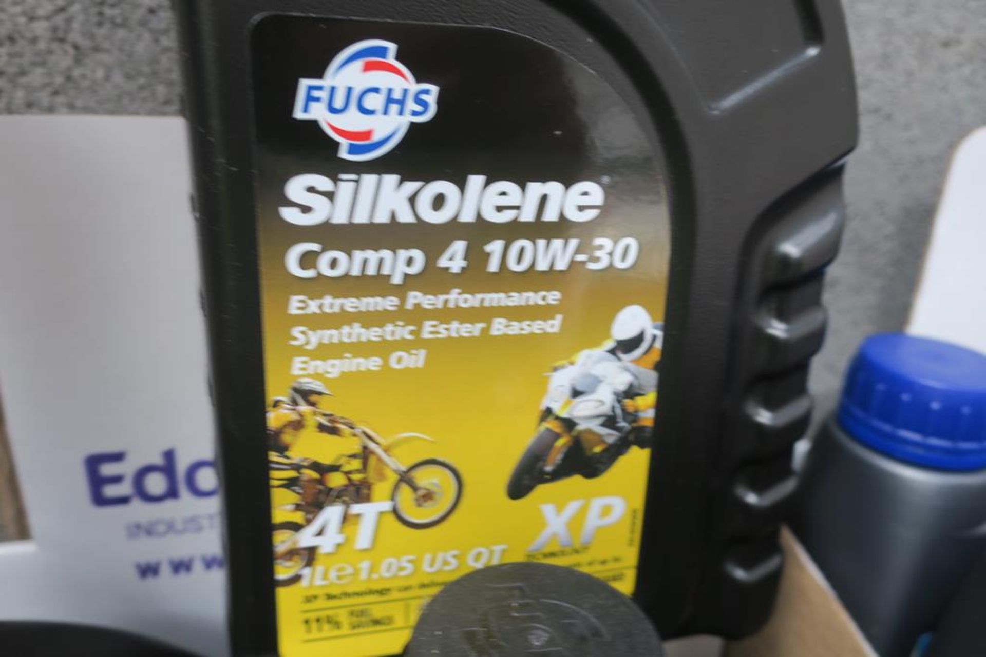 Box of Assorted Fuch Motorcycle Engine Oil and Fork/Suspension Fluids - Image 6 of 6