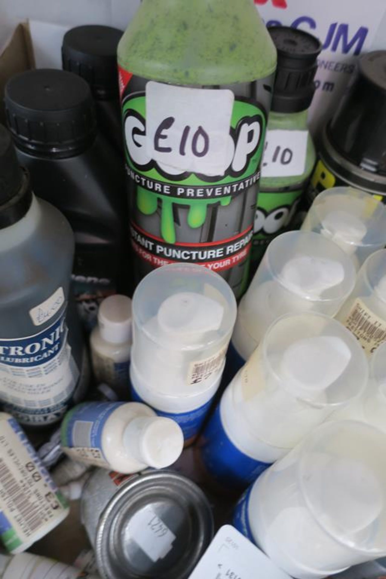 Shelf of Assorted Motorcycle Lubricants, Paint, Grips, Puncture Repair Kits - Image 6 of 9