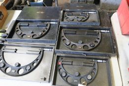 Five Boxed More & Wright External Micrometers