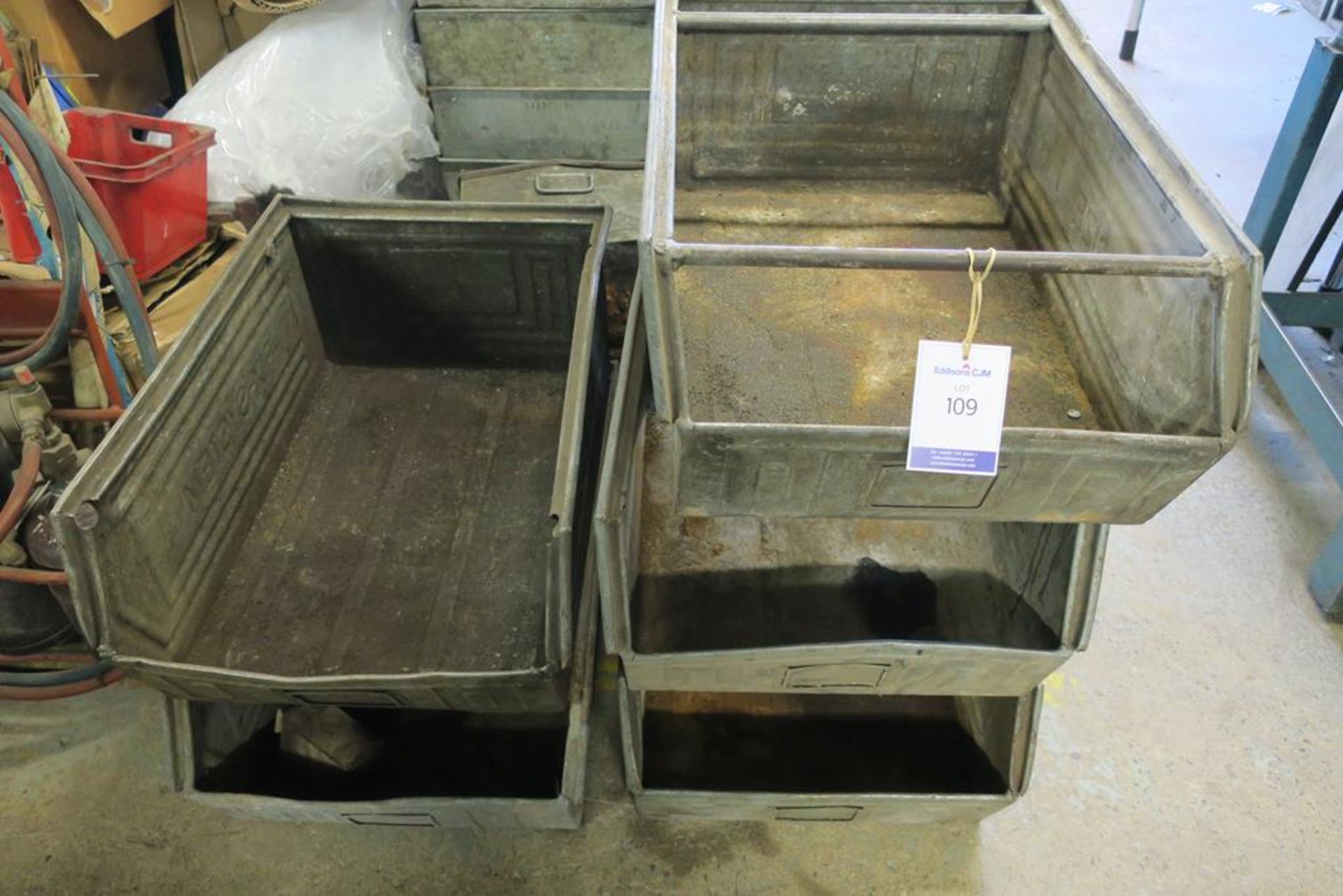 Qty of Assorted Tote Metal Bins