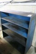 2 x Blue Four Tier Metal Shelves (H 123cm, L 123cm, D 40cm) (contents not included)