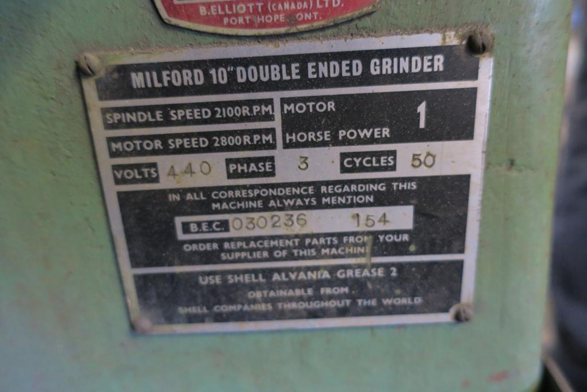 Milford Ten Inch Twin Head Pedestal Grinder - Image 4 of 5
