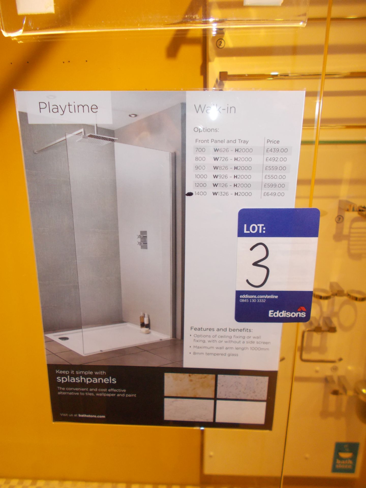 Playtime walk-in shower cubicle, with Crand shower valve with head and arm. RRP £1,900 - Image 3 of 3