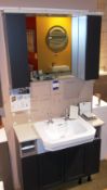 Portfolio wall mounted cupboards with mirror, and basin. RRP £1,200