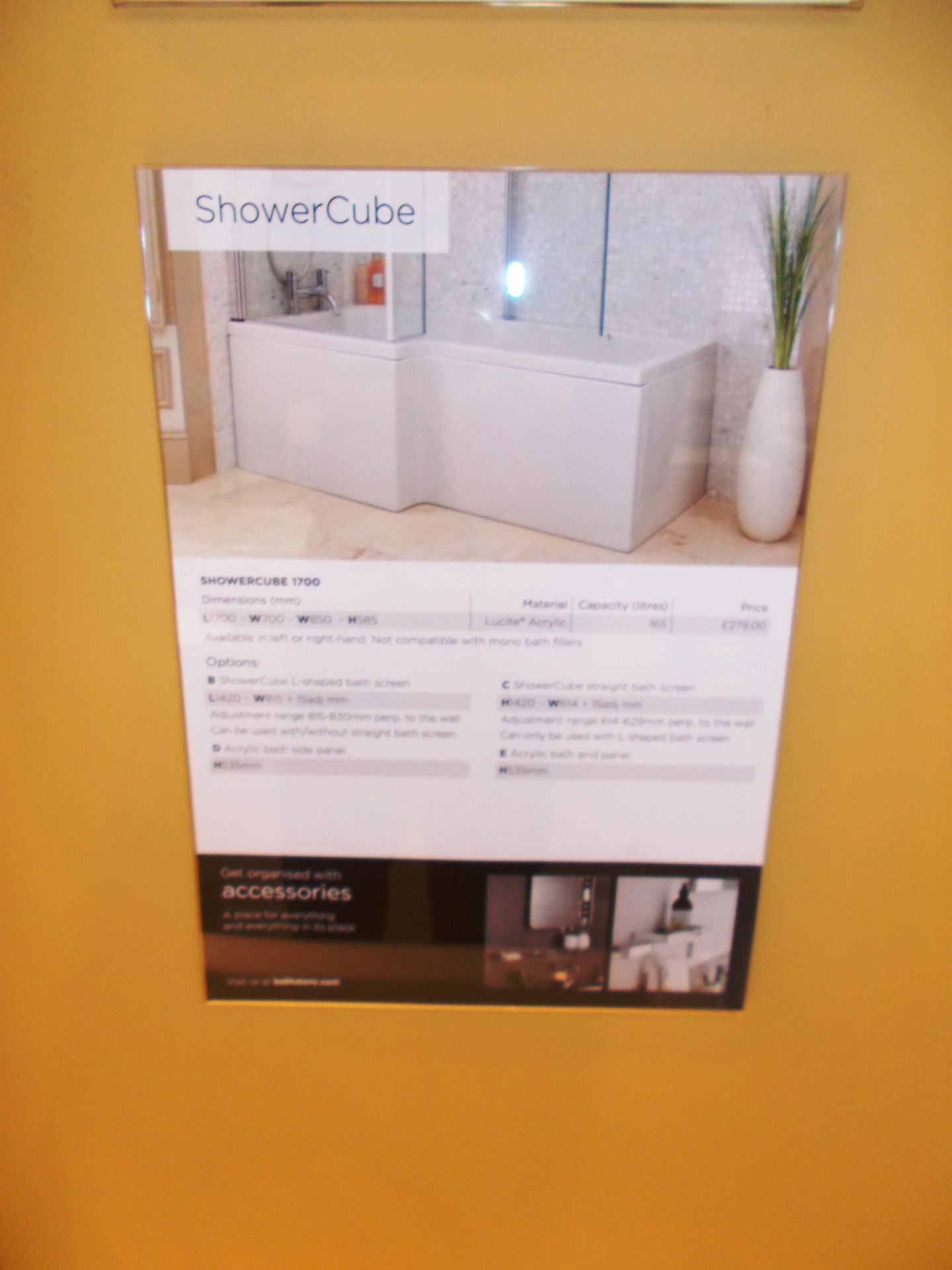 Showercube 1700 bath, with chrome shower head, radiator, toilet and sink. RRP £800 - Image 2 of 6