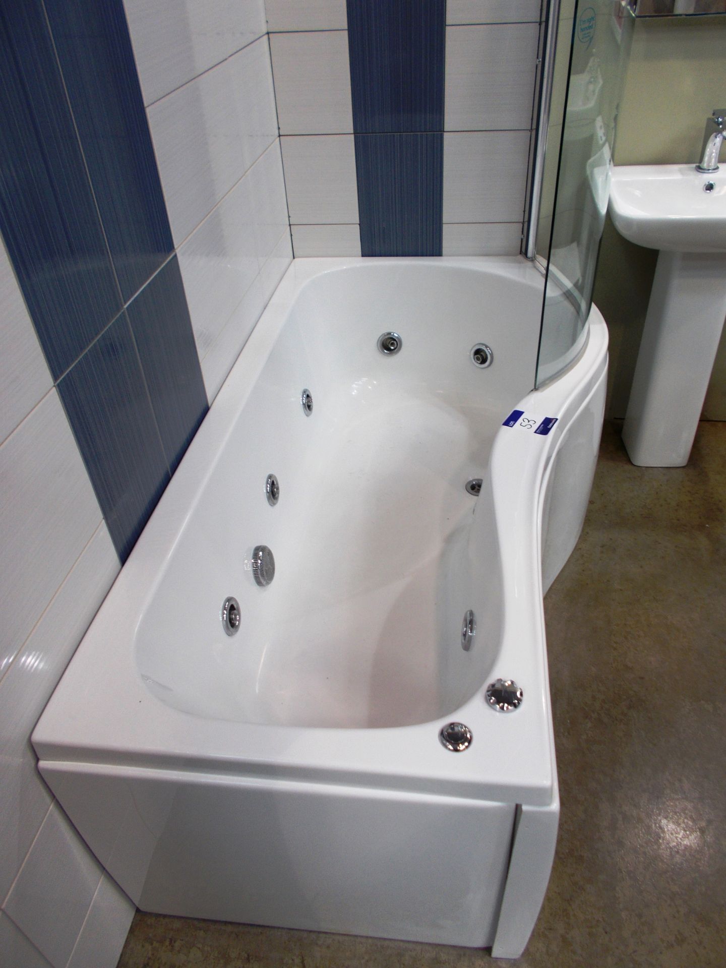 Scene bathroom suite including whirlpool right hand bath, sink and toilet. RRP £1,600 - Image 2 of 4