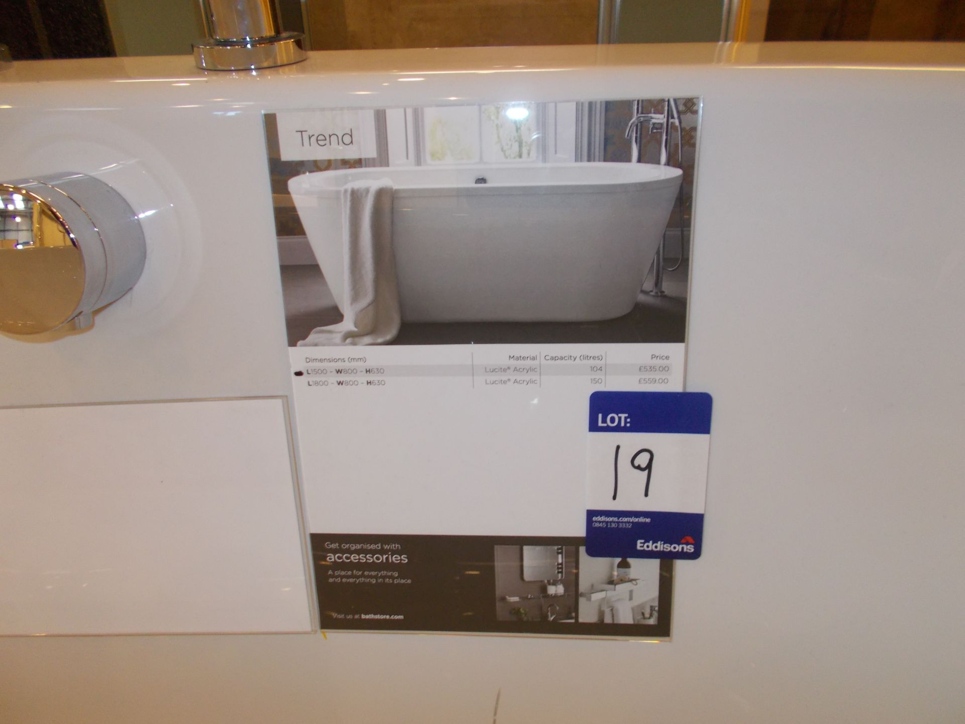 Trend 1500 freestanding bath, with 104 litre capacity. RRP £635 - Image 2 of 2