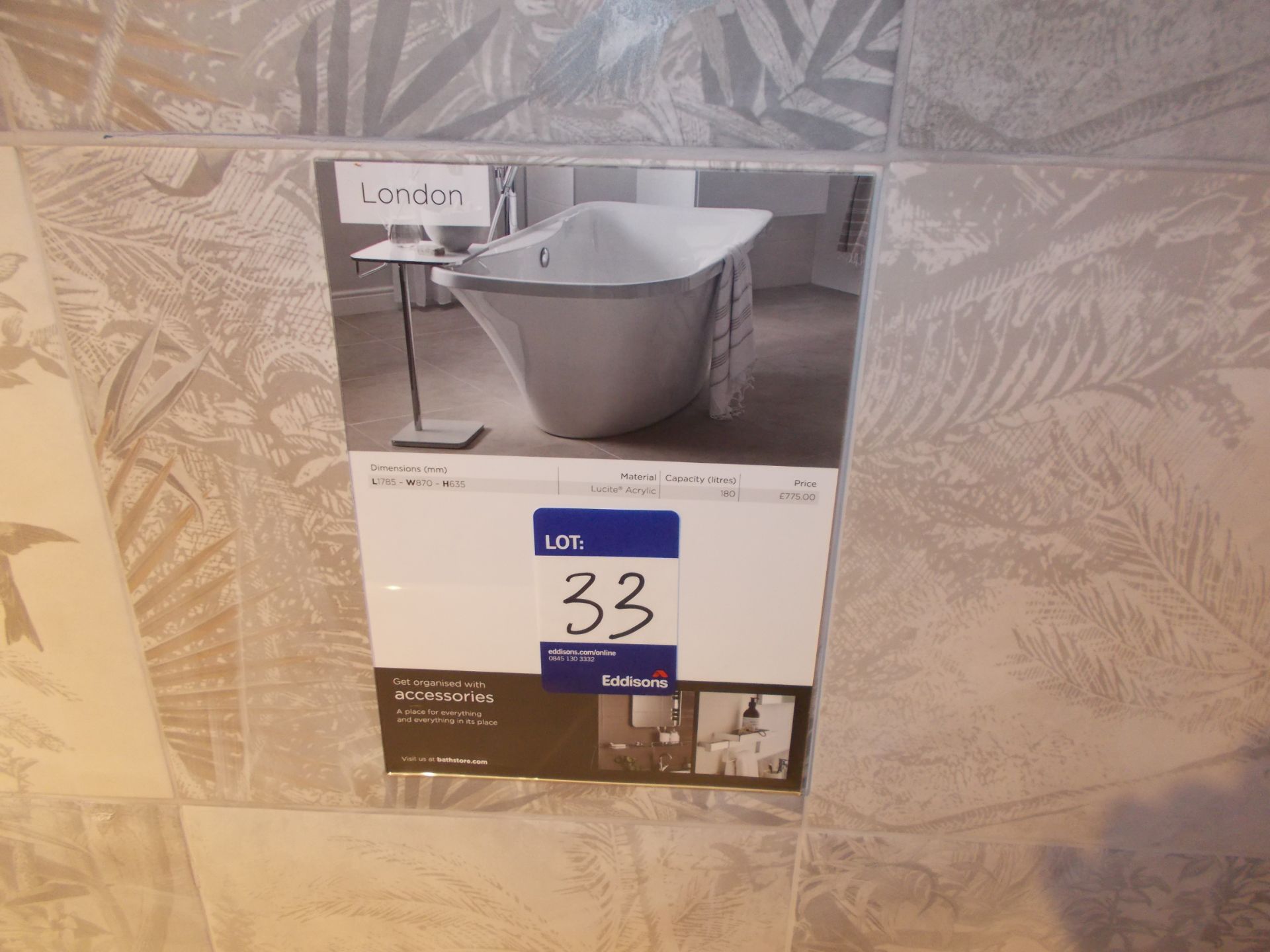 London bathroom suite, including bath with 180 litre capacity, and sink. RRP £2,000 - Image 2 of 2