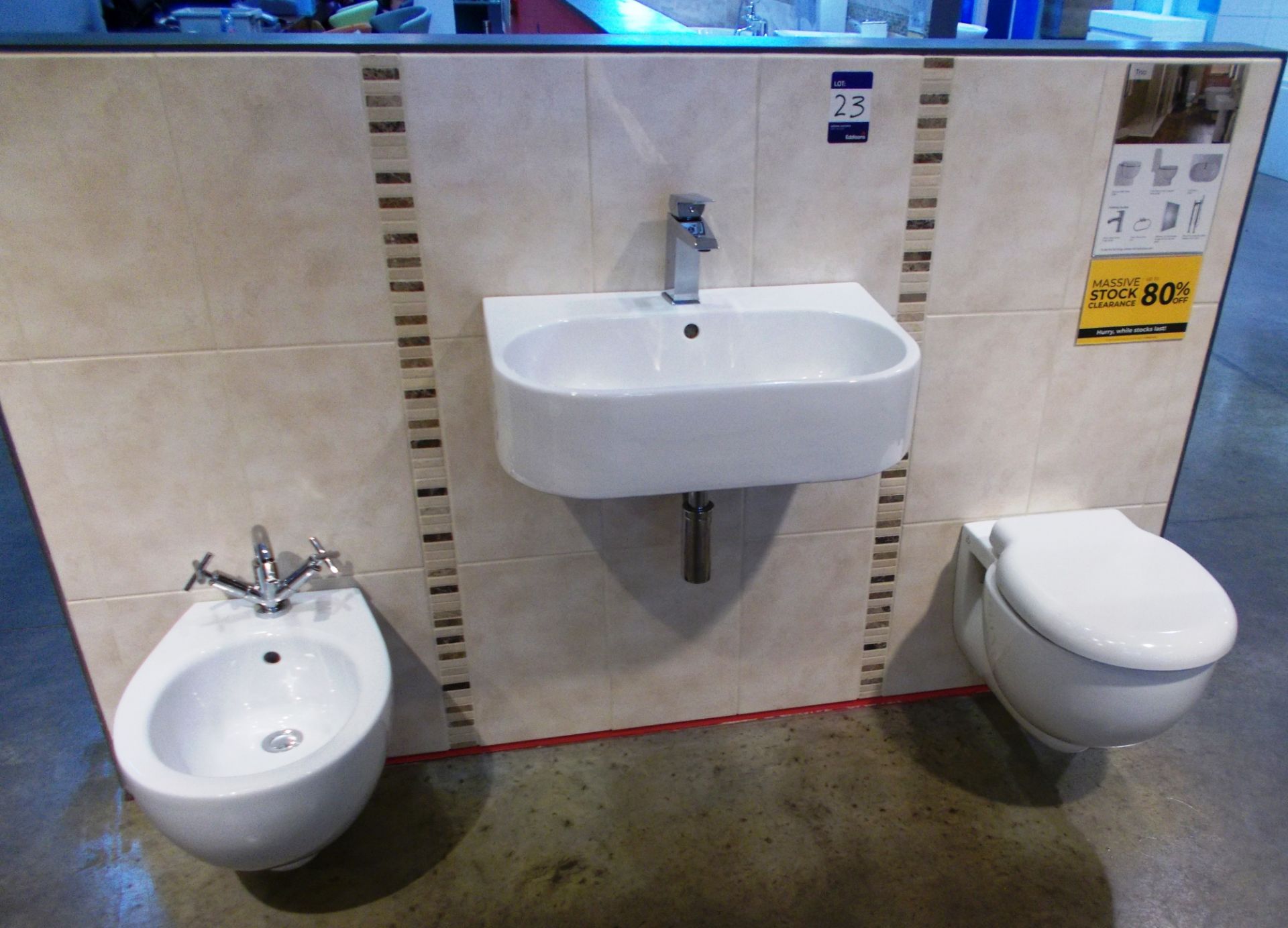 Trio basin, toilet, and bidet. RRP £900