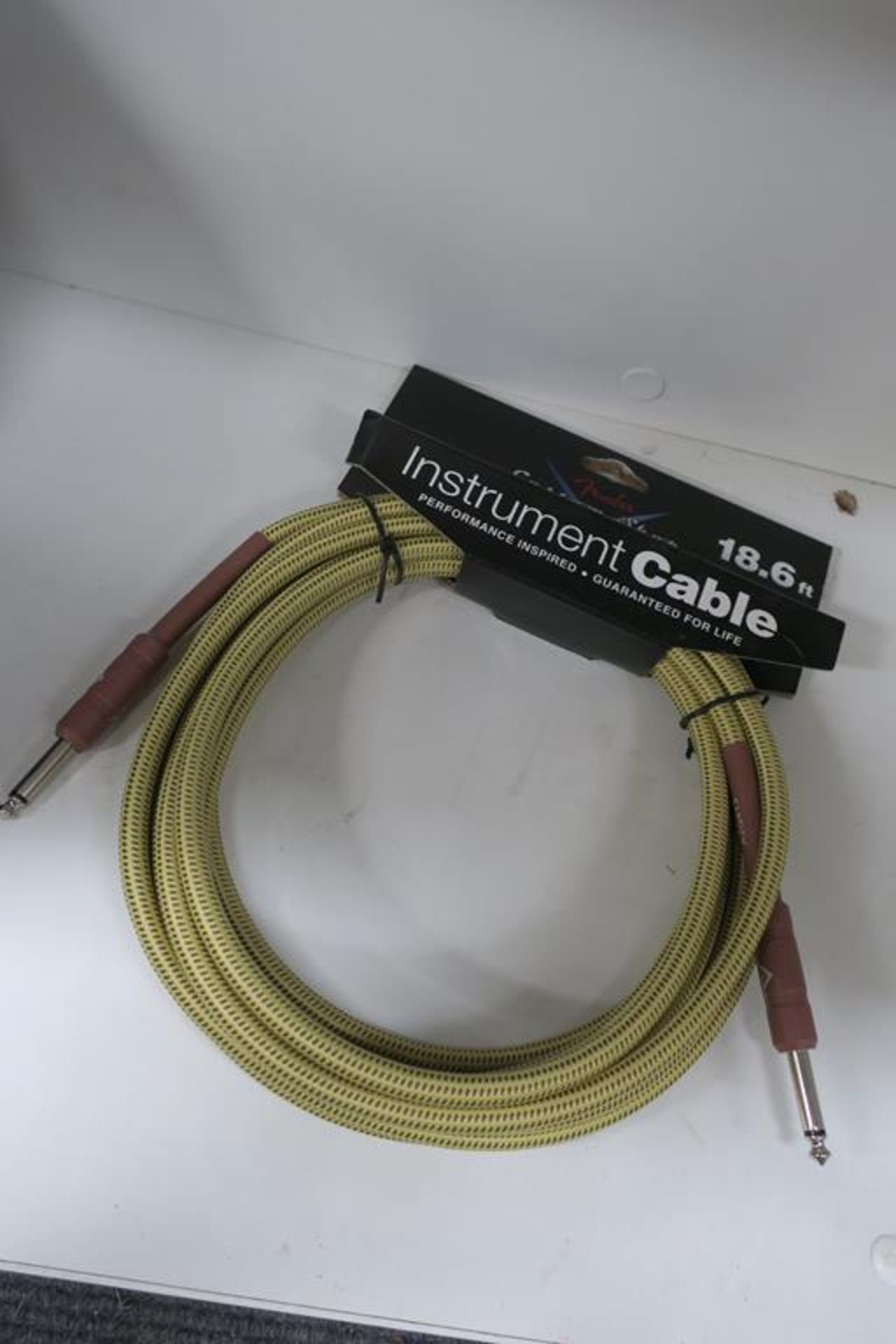 3 X Fender Black Instrument Cable 18.6FT 5.5M, 4 X Fender Custom Black Tweed 18.6FT 5.5M Angled Inst