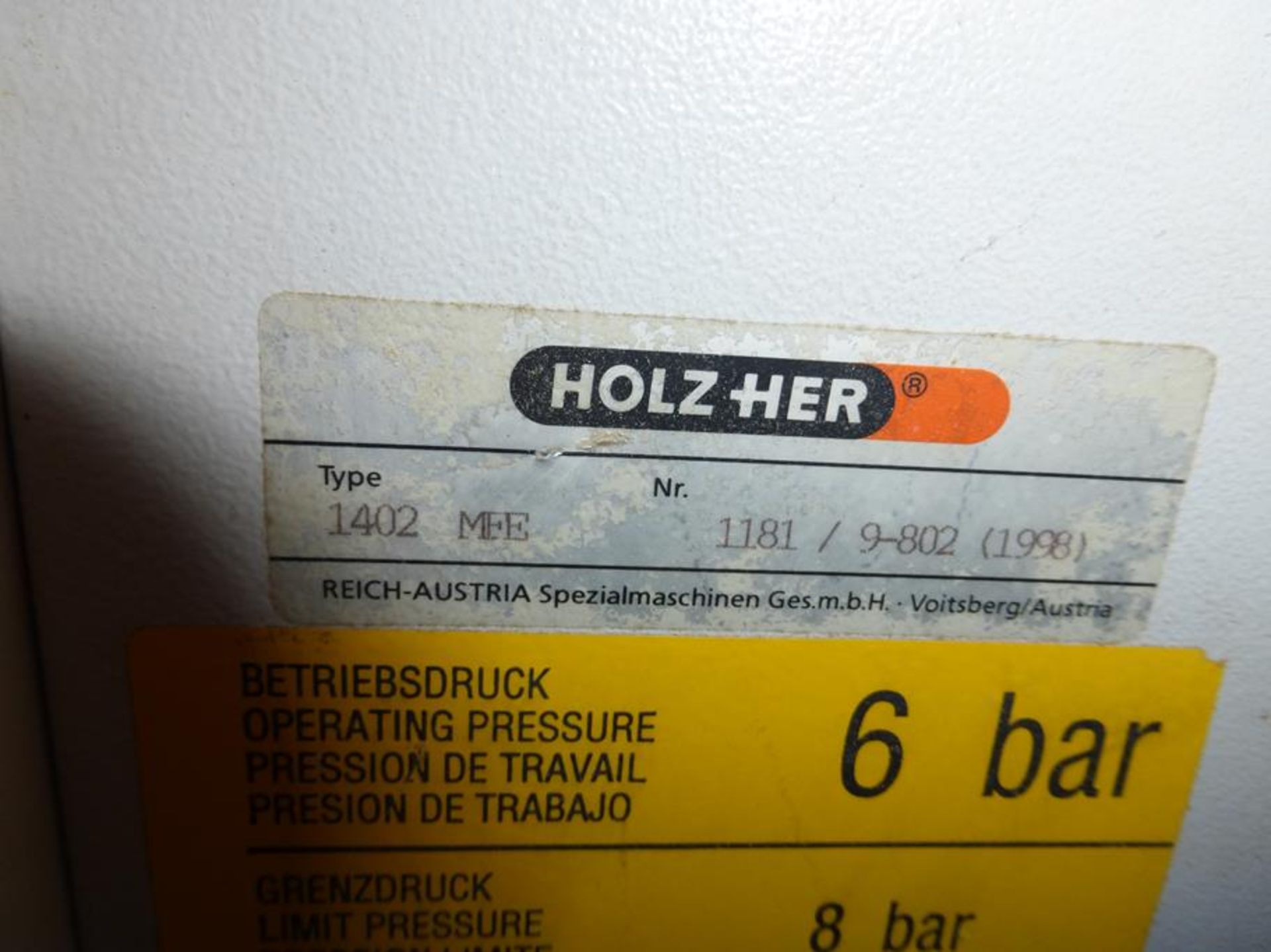 Holz-Her Trim 1402 MFE Edgebander S/N 1181/9-802 ( - Image 6 of 8