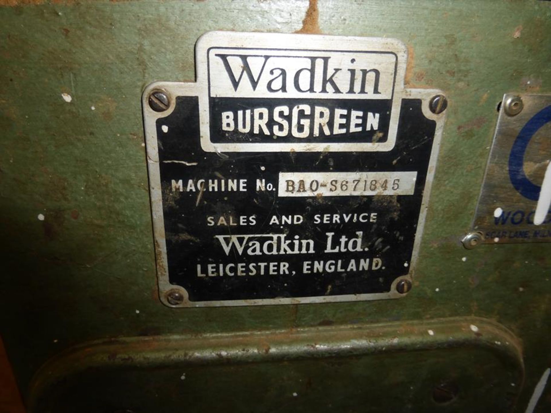 Wadkin Bursgreen Planer BAO-S671845, 12 x 7, 3PH. - Image 4 of 5