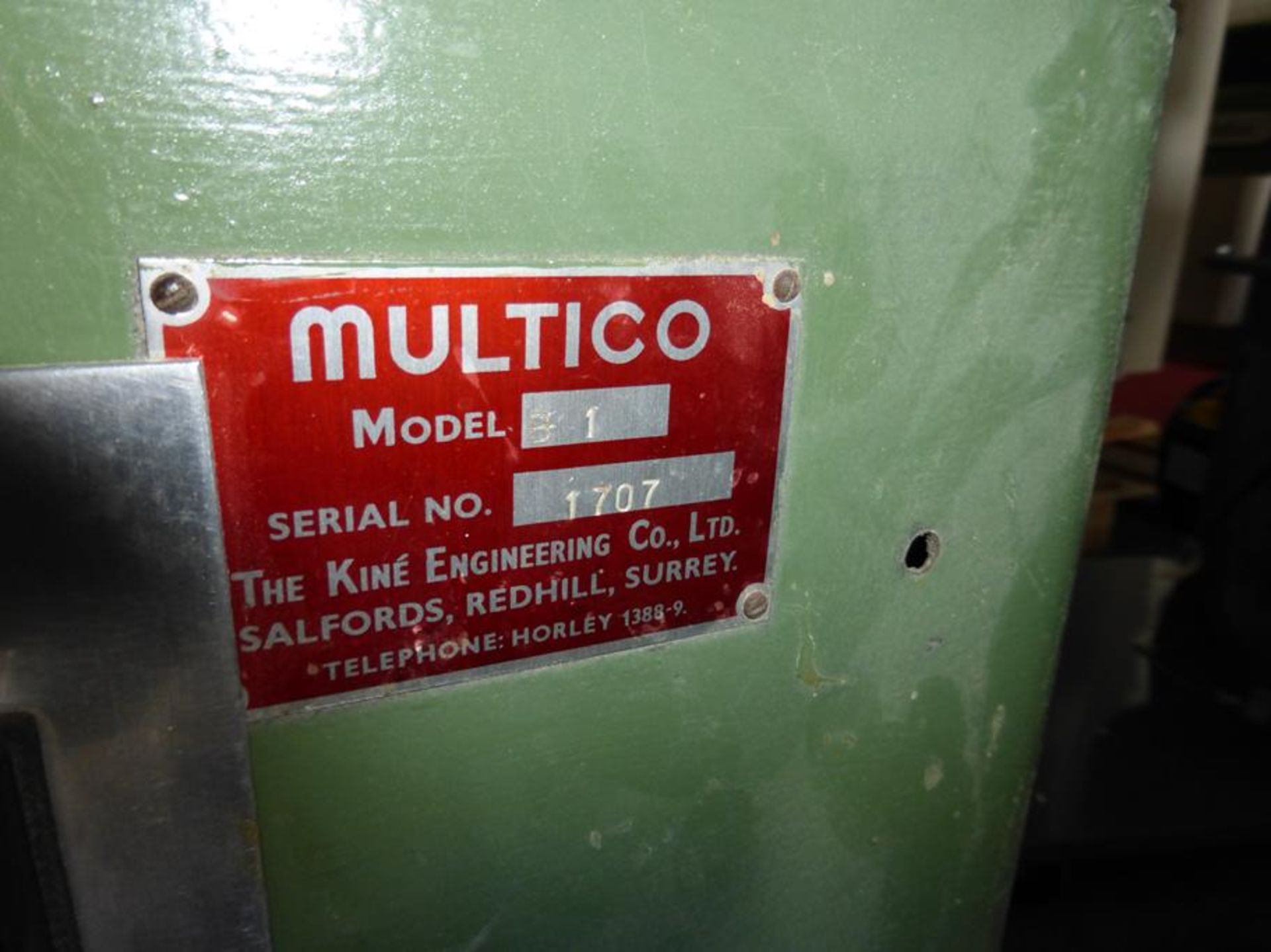 Multico B1 Planer 160mm by 1030mm 240V. - Image 4 of 7