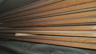 19mm x 50mm (14mm x 44mm) rounded coverstrip, oak-effect vinyl wrapping, 189 pieces at 3000mm.