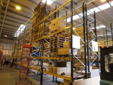 8 Bays Link 51H Pallet Racking, 9 End Frames, 74 2.7m Cross Beams and Quantity Boarded Shelving
