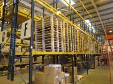 8 Bays Link 51H Pallet Racking, 9 End Frames, 66 2.7m Cross Beams and Quantity Boarded Shelving