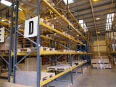 8 Bays Link 51H Pallet Racking, 9 End Frames, 58 2.7m Cross Beams