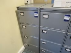 Response 4 Drawer Filing Cabinet, Grey with 2 Keys