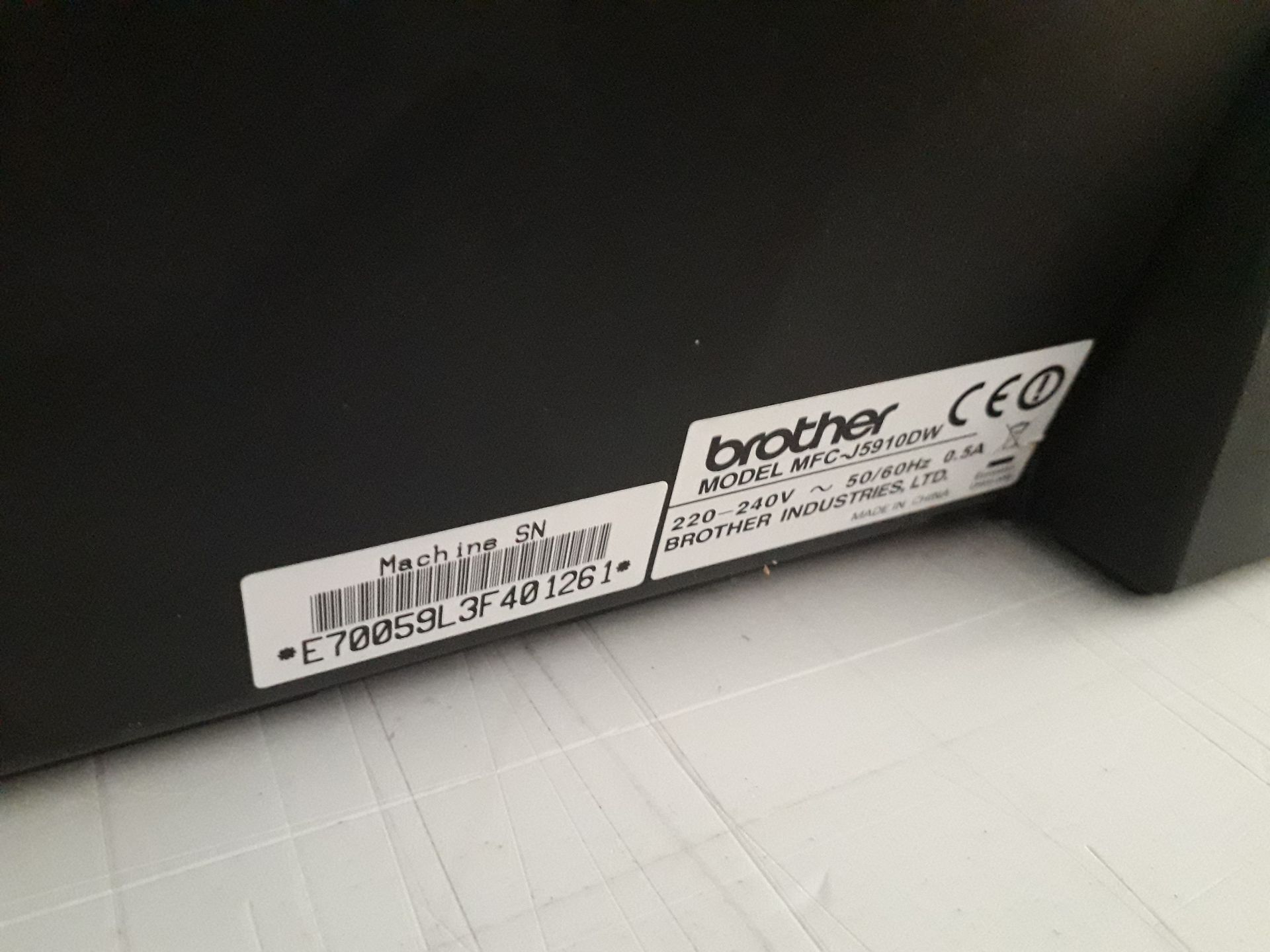 Brother MFCJ5910DW All in One Inkjet Printer Serial Number E70059L3F401261 - Image 2 of 2