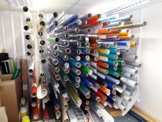 Quantity of Various Coloured Vinyl and PVC Sheets