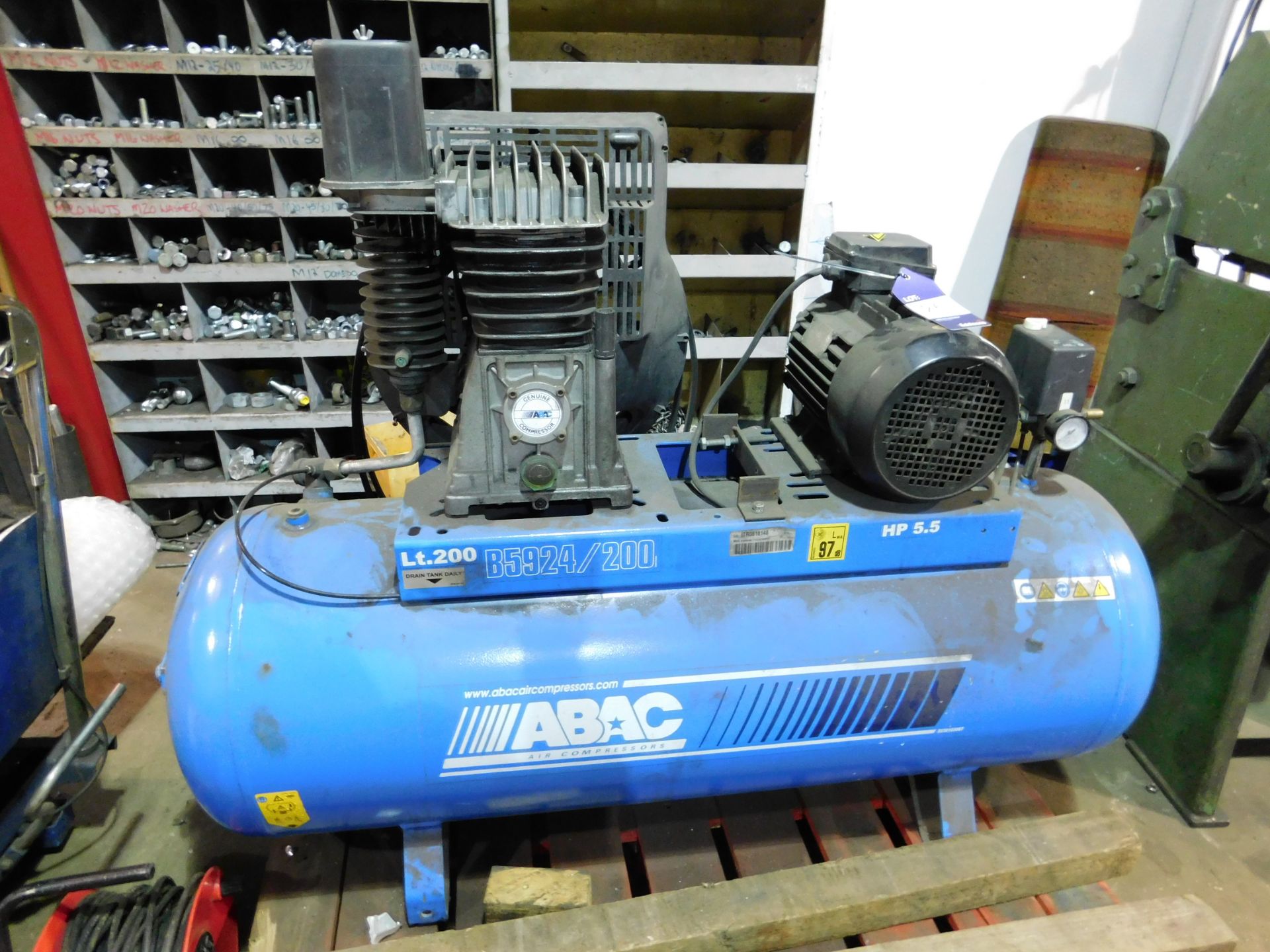 Abac 200 5.5HP Receiver Mounted Compressor (2018) & Air Dryer & Spare Compressor - Image 2 of 2