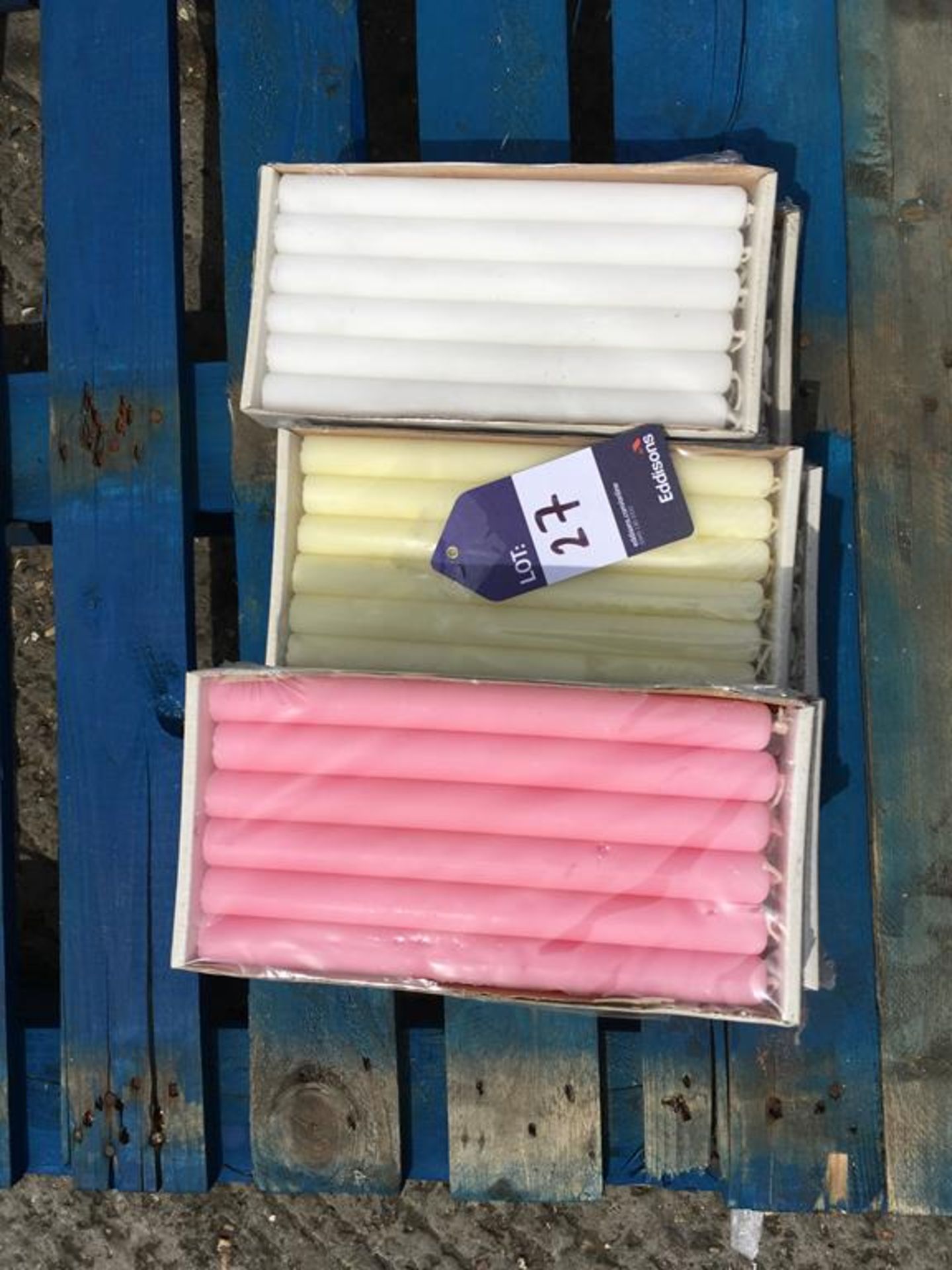 Cylindrical Candles 260/22mm Pink/White/Ivory - Image 3 of 3