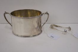 A Victorian Oval Two Handled Sugar Bowl, a Small P