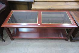 A Mahogany Two-Tier Coffee Table with inset glass