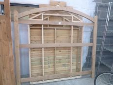 An Oak Gate Frame and 3 x Shed Panels