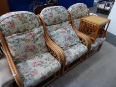 Three Conservatory Armchairs and a Matching Nest o