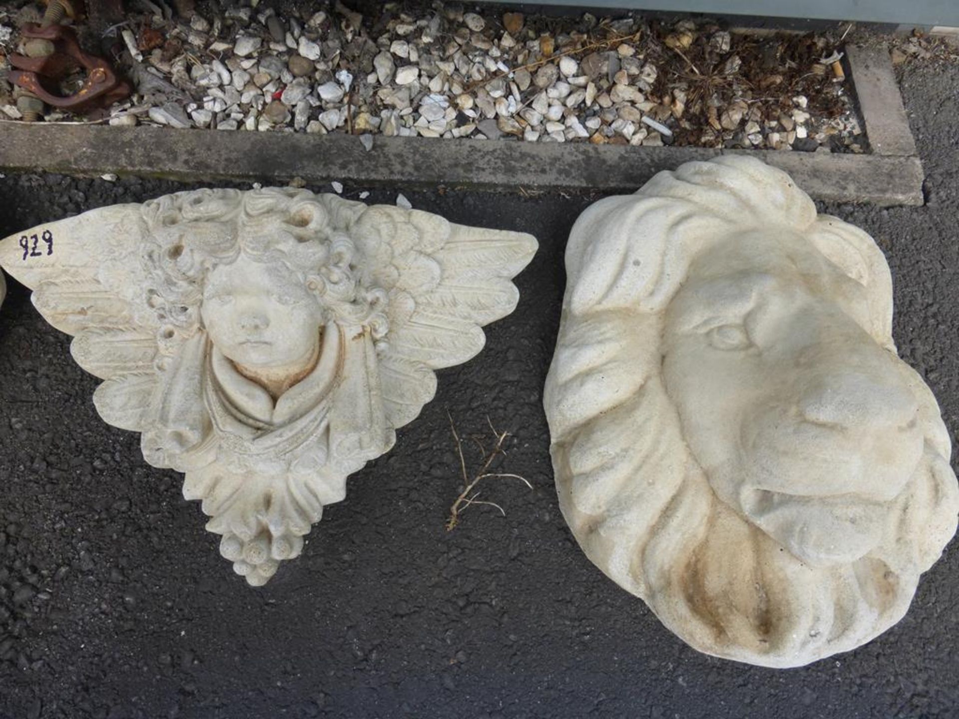 2 x Cherubs, Lion Mask and Lady Face Plague - Image 3 of 3