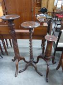 3 x 19th Century Tripod Plant Stands