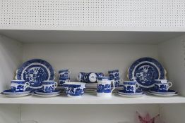 Forty Pieces of Tuscan Blue & White Ware
