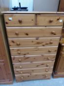 A Pine Chest of two over seven Drawers