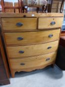 A 19th Century Stripped Part Pine Bow Front Chest