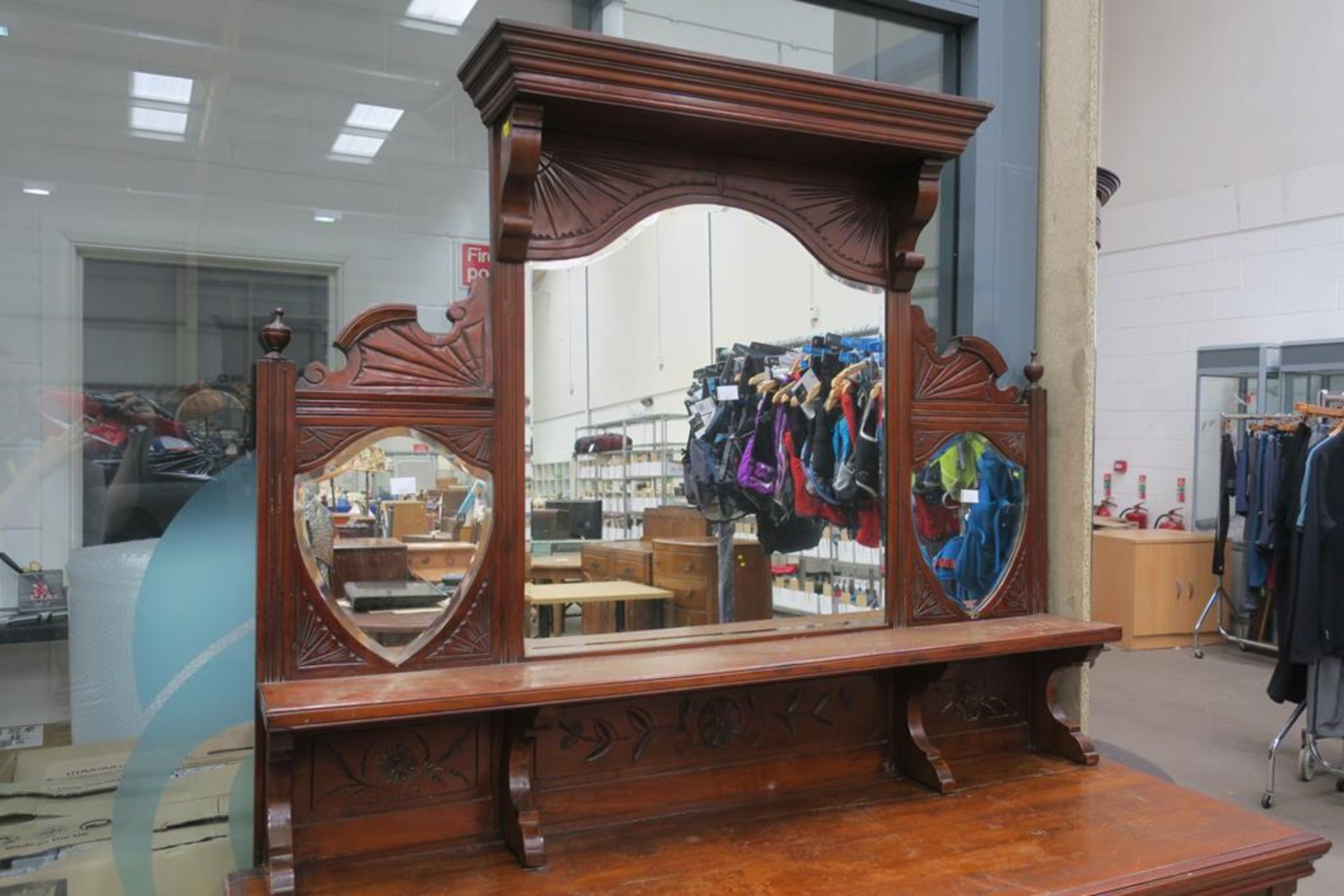 A Large Mahogany (?) Dresser with a Large Shaped M - Image 2 of 3