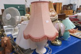 A Mixed Lot to include an Oil Lamp, Five Electric