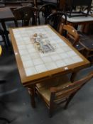 A Modern Draw-Leaf Tile Top Breakfast Table togeth