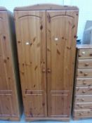 A Pine Double Door Wardrobe