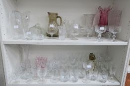 Two shelves of mixed Glassware