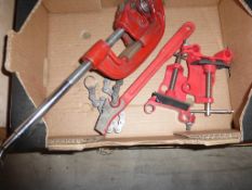 Pipe Cutter and Chain Pipe Wrench and 2 x Clarke C